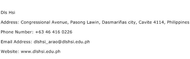 Dls Hsi Address Contact Number
