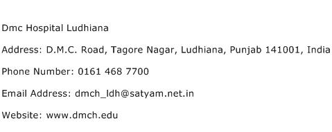 Dmc Hospital Ludhiana Address Contact Number