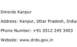 Dmsrde Kanpur Address Contact Number