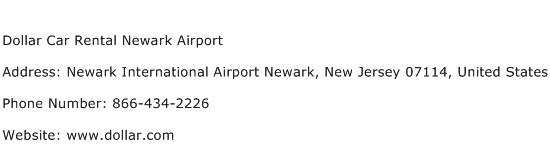 Dollar Car Rental Newark Airport Address Contact Number