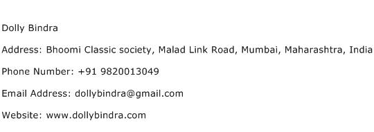 Dolly Bindra Address Contact Number