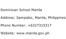 Dominican School Manila Address Contact Number