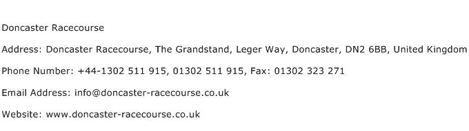 Doncaster Racecourse Address Contact Number