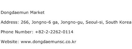 Dongdaemun Market Address Contact Number