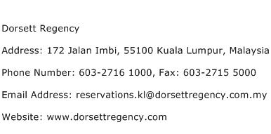 Dorsett Regency Address Contact Number