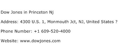 Dow Jones in Princeton Nj Address Contact Number