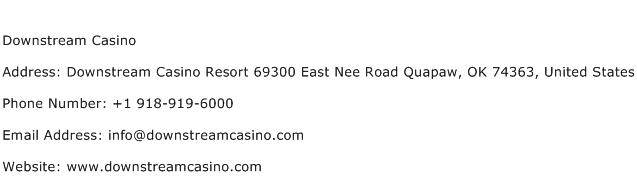 Downstream Casino Address Contact Number