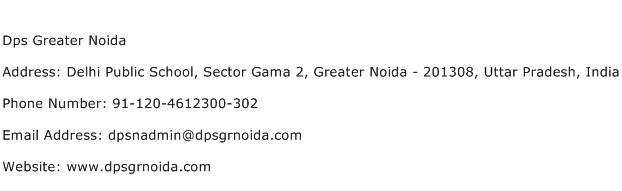 Dps Greater Noida Address Contact Number