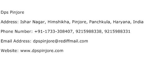 Dps Pinjore Address Contact Number