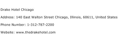 Drake Hotel Chicago Address Contact Number