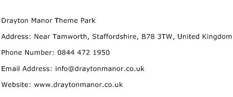 Drayton Manor Theme Park Address Contact Number