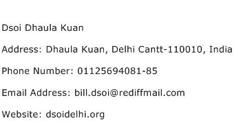 Dsoi Dhaula Kuan Address Contact Number