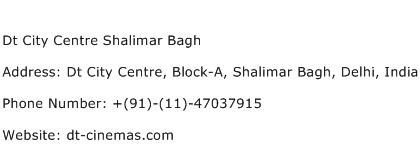 Dt City Centre Shalimar Bagh Address Contact Number