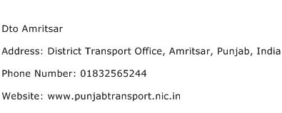 Dto Amritsar Address Contact Number