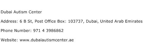 Dubai Autism Center Address Contact Number