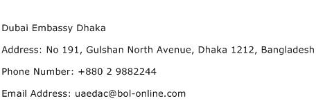 Dubai Embassy Dhaka Address Contact Number