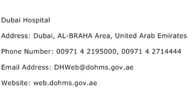 Dubai Hospital Address Contact Number