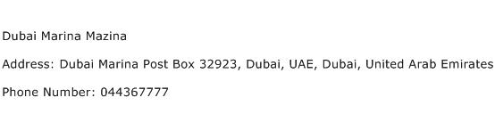 Dubai Marina Mazina Address Contact Number