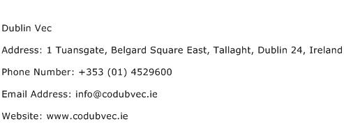 Dublin Vec Address Contact Number