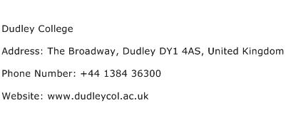 Dudley College Address Contact Number