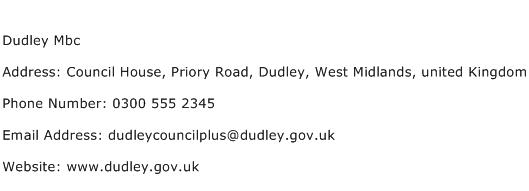Dudley Mbc Address Contact Number