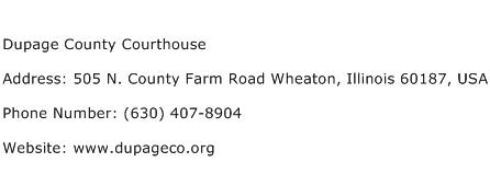 Dupage County Courthouse Address Contact Number