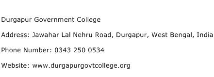 Durgapur Government College Address Contact Number