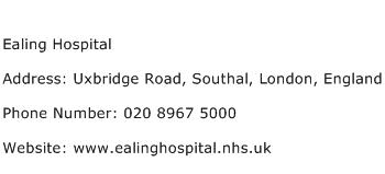 Ealing Hospital Address Contact Number