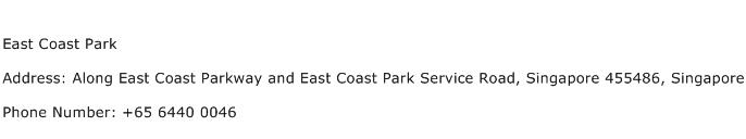 East Coast Park Address Contact Number