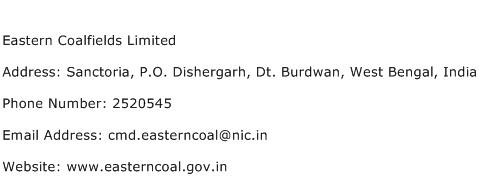 Eastern Coalfields Limited Address Contact Number