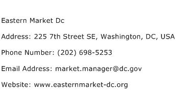 Eastern Market Dc Address Contact Number