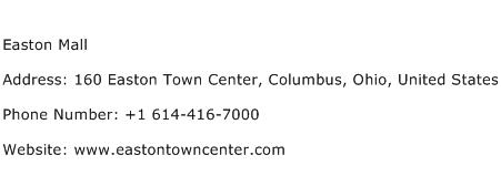 Easton Mall Address Contact Number