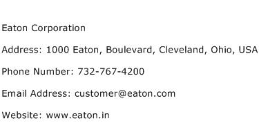 Eaton Corporation Address Contact Number