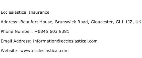 Ecclesiastical Insurance Address Contact Number