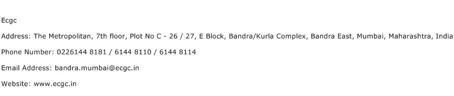 Ecgc Address Contact Number