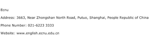 Ecnu Address Contact Number