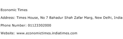 Economic Times Address Contact Number