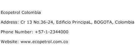 Ecopetrol Colombia Address Contact Number