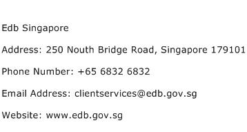Edb Singapore Address Contact Number