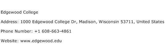 Edgewood College Address Contact Number