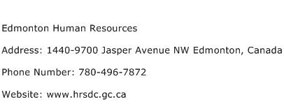 Edmonton Human Resources Address Contact Number