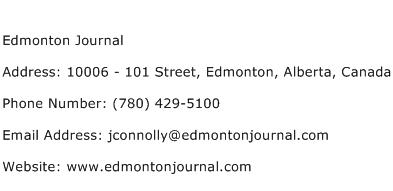 Edmonton Journal Address Contact Number