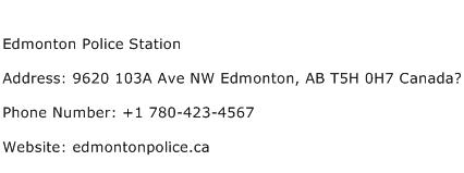 Edmonton Police Station Address Contact Number