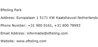 Efteling Park Address Contact Number