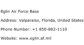 Eglin Air Force Base Address Contact Number