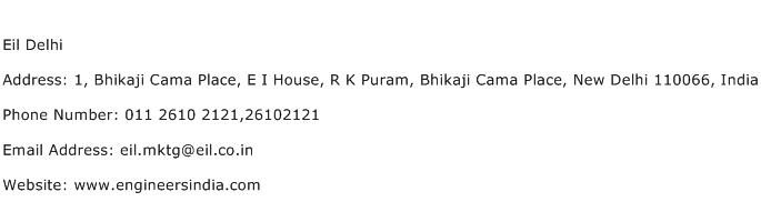 Eil Delhi Address Contact Number