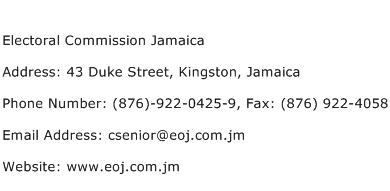 Electoral Commission Jamaica Address Contact Number