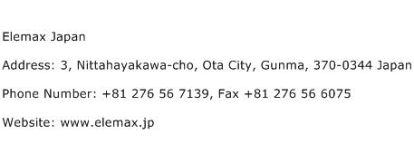 Elemax Japan Address Contact Number