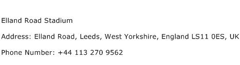 Elland Road Stadium Address Contact Number