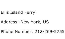 Ellis Island Ferry Address Contact Number